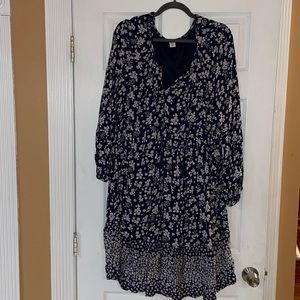 Blue floral print flowy dress-Old Navy-XXL